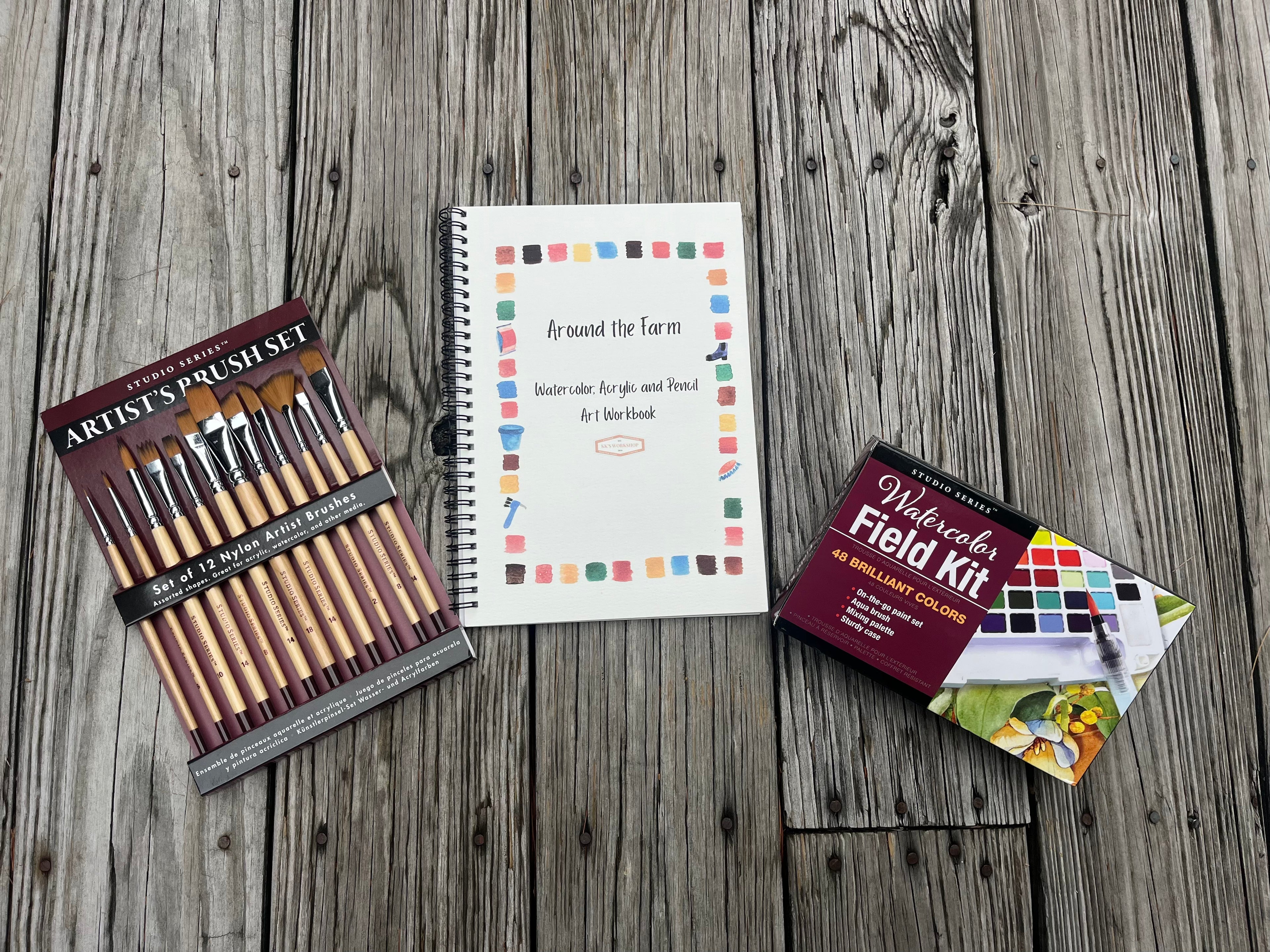 Workbook and Paint Supplies Starter Kit